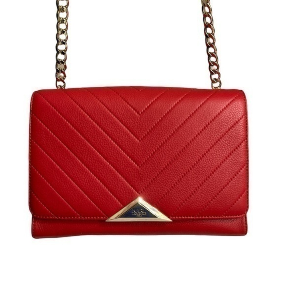 Karl lagerfeld red chevron crossbody bag